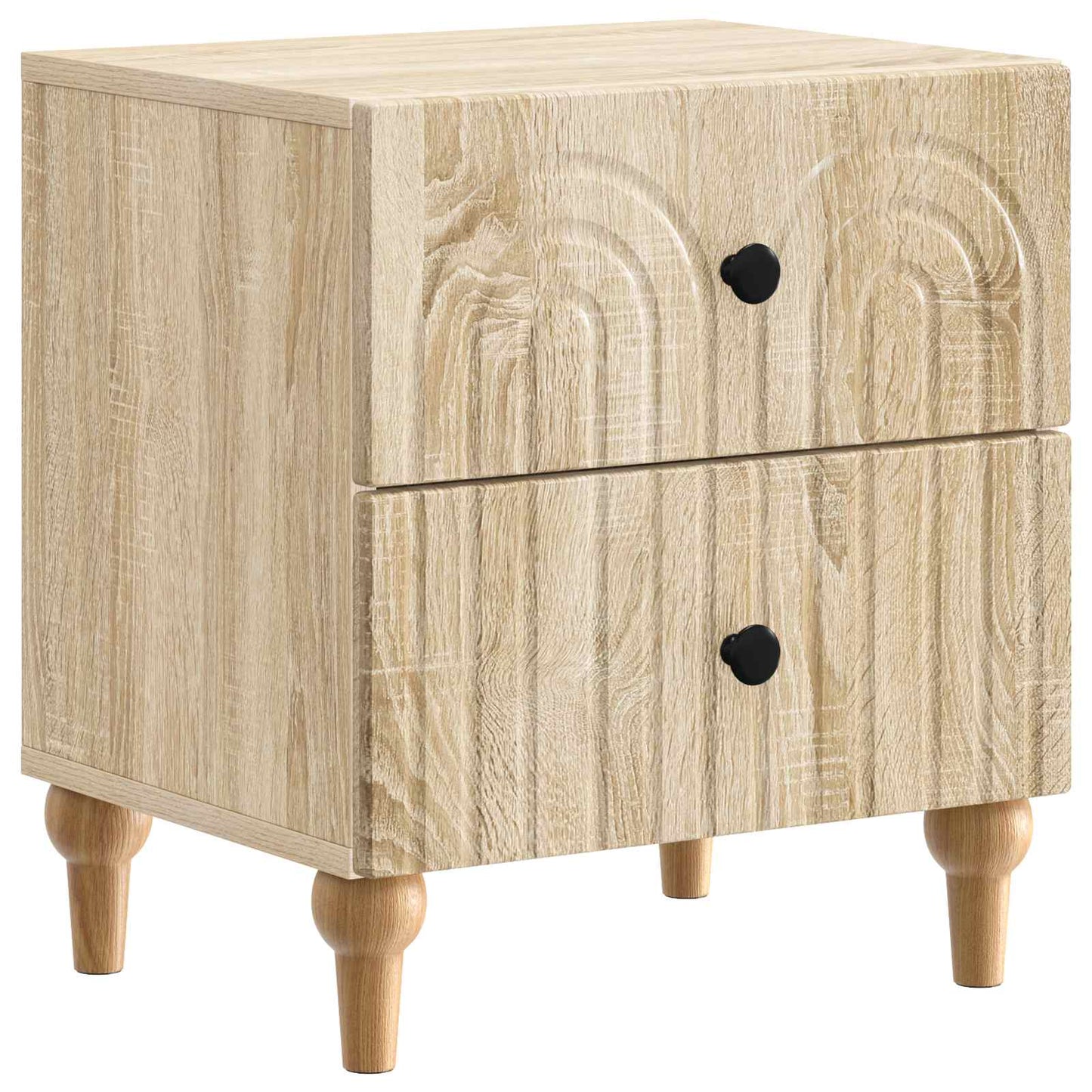 Nattduksbord 2 pcs Sonoma-ek 43 x 34,5 x 48 cm Konstruerat trä