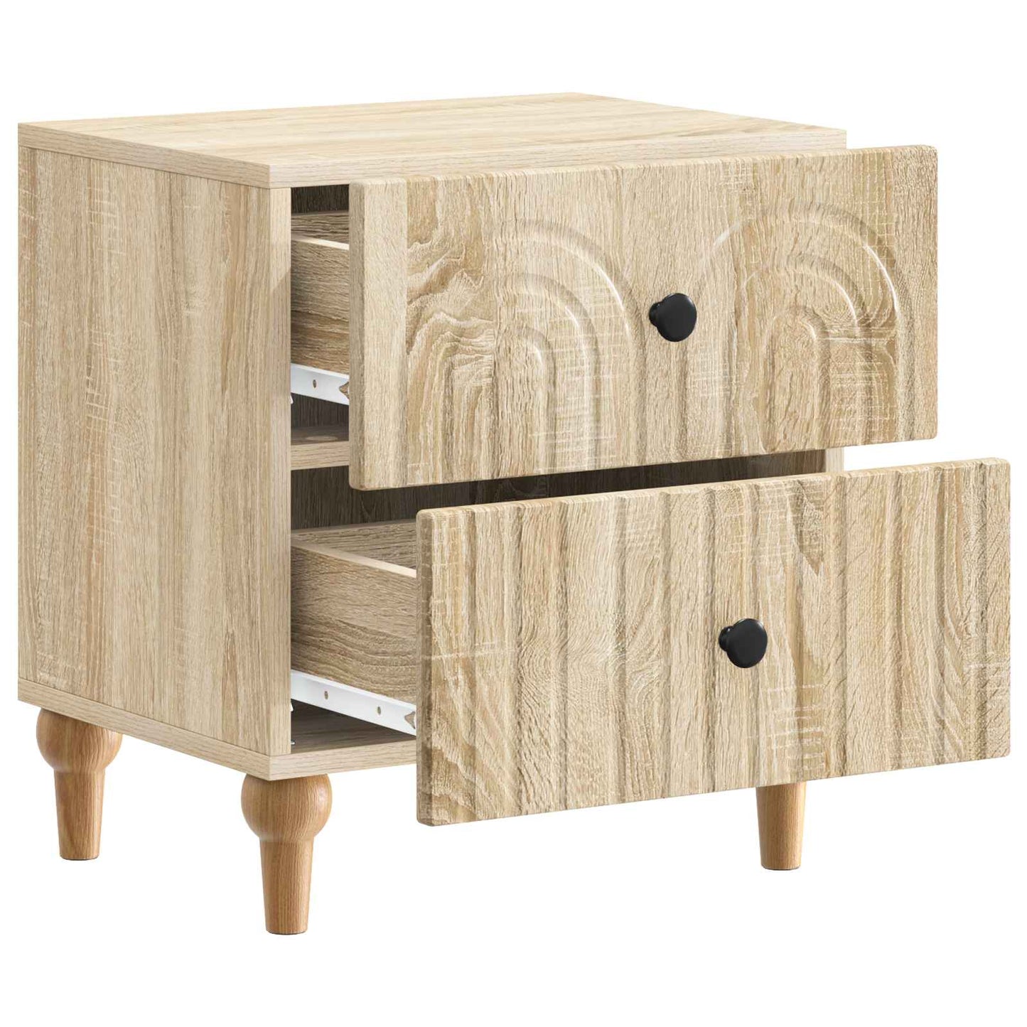 Nattduksbord 2 pcs Sonoma-ek 43 x 34,5 x 48 cm Konstruerat trä