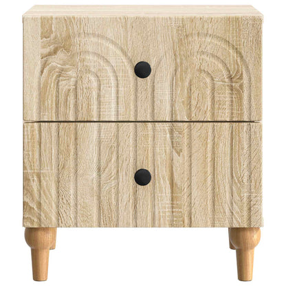 Nattduksbord 2 pcs Sonoma-ek 43 x 34,5 x 48 cm Konstruerat trä