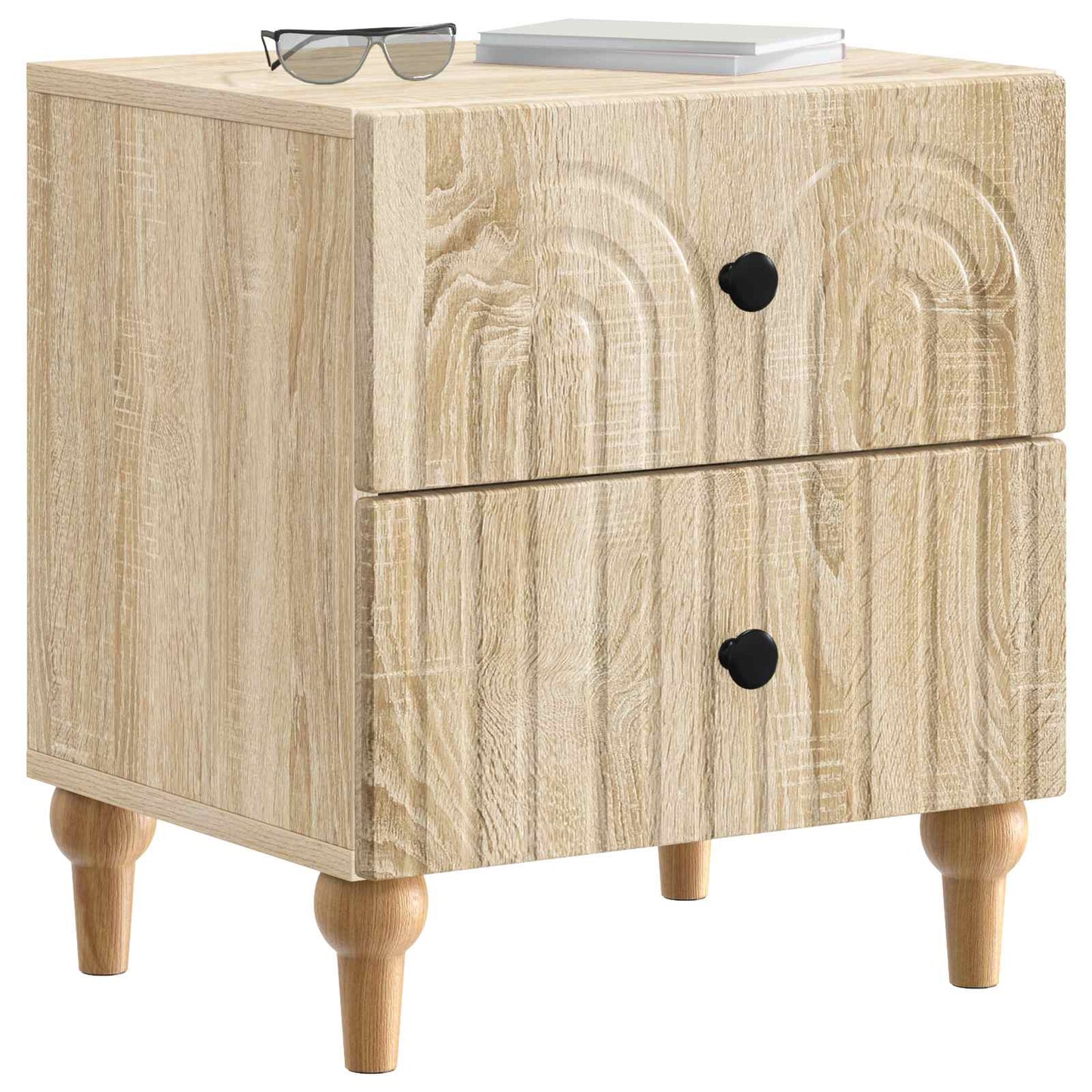Nattduksbord 2 pcs Sonoma-ek 43 x 34,5 x 48 cm Konstruerat trä