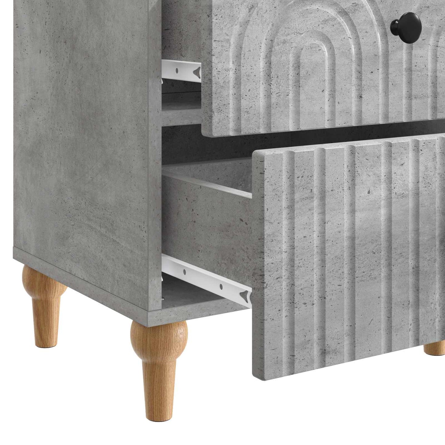 Nattduksbord 2 pcs Betonggrå 43 x 34,5 x 48 cm Konstruerat trä