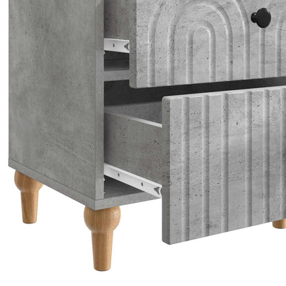 Nattduksbord 2 pcs Betonggrå 43 x 34,5 x 48 cm Konstruerat trä