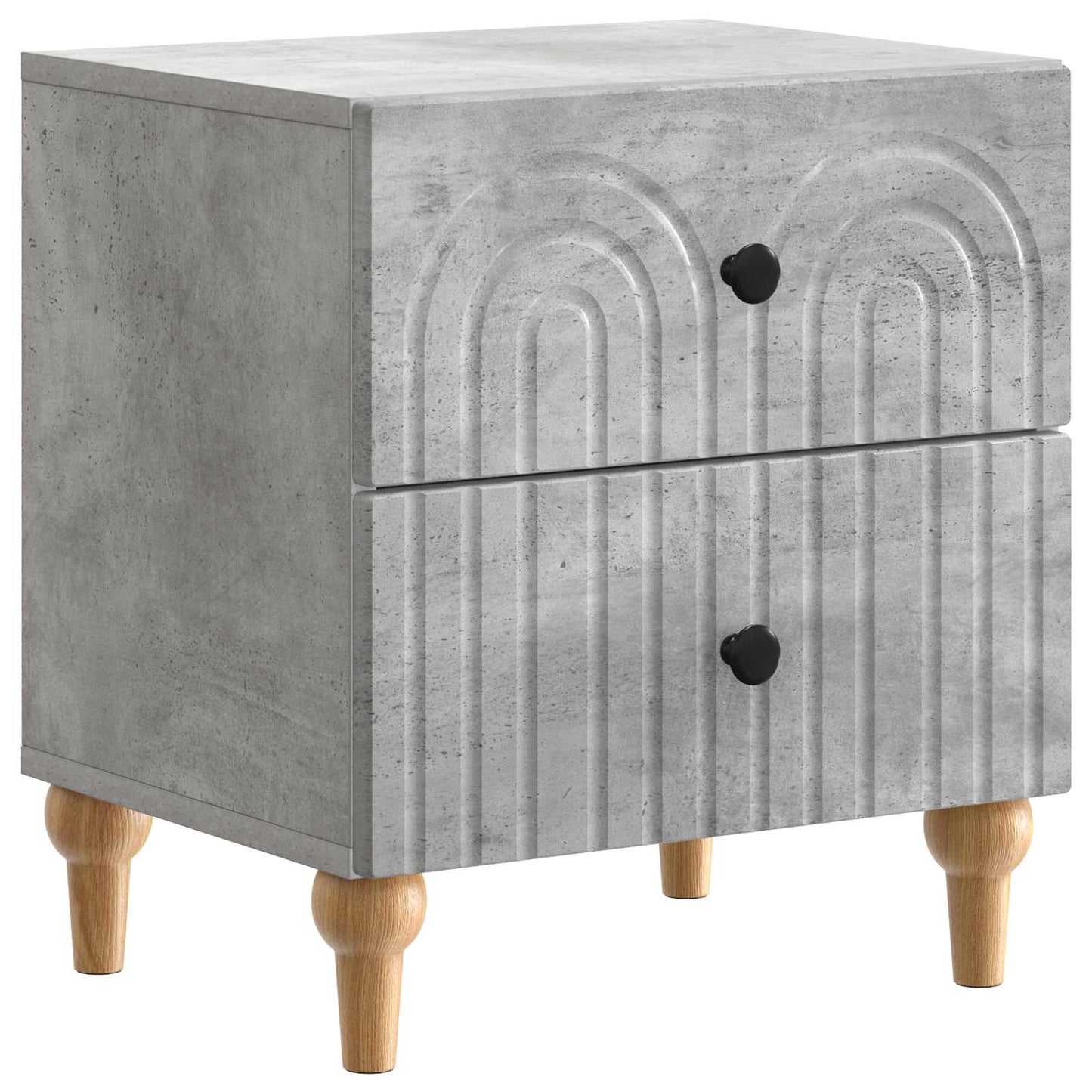Nattduksbord 2 pcs Betonggrå 43 x 34,5 x 48 cm Konstruerat trä