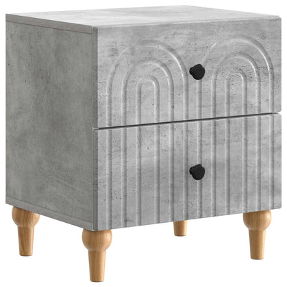 Nattduksbord 2 pcs Betonggrå 43 x 34,5 x 48 cm Konstruerat trä