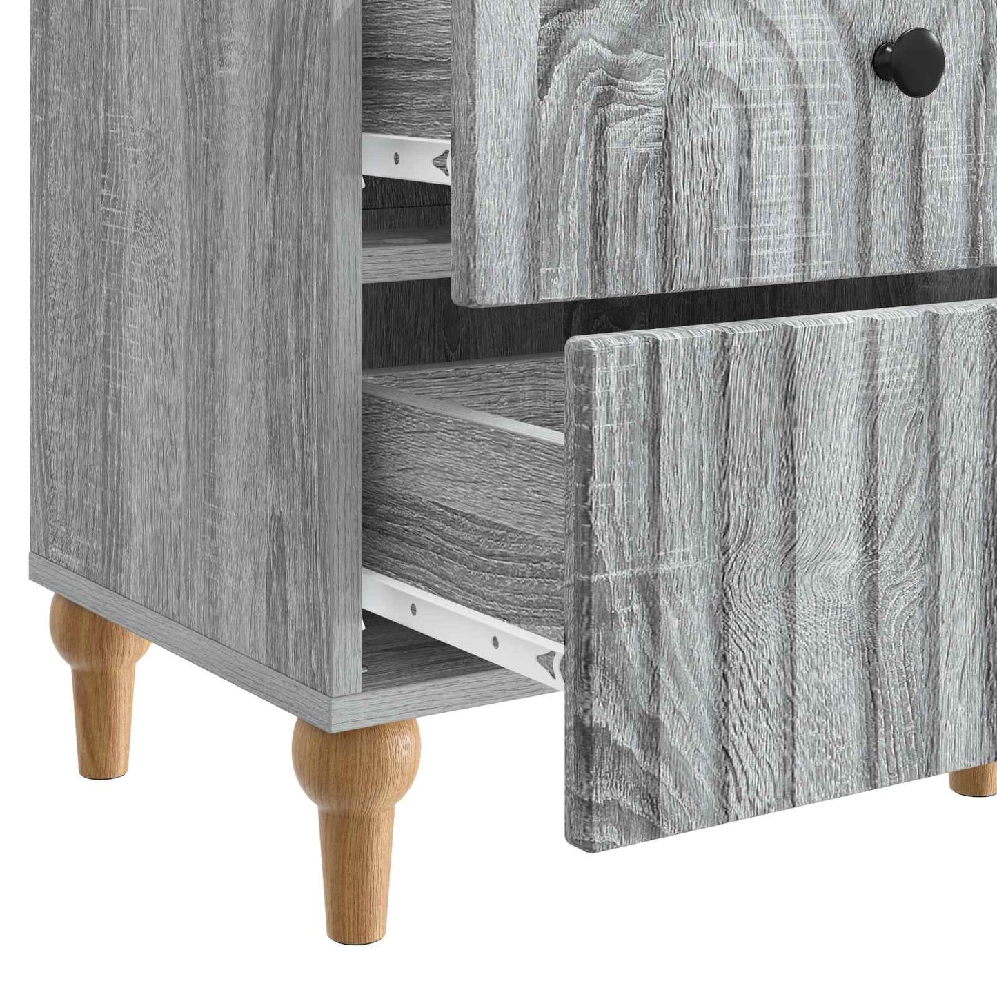 Nattduksbord med låda 2 pcs Grå sonoma-ek 43 x 34,5 x 48 cm