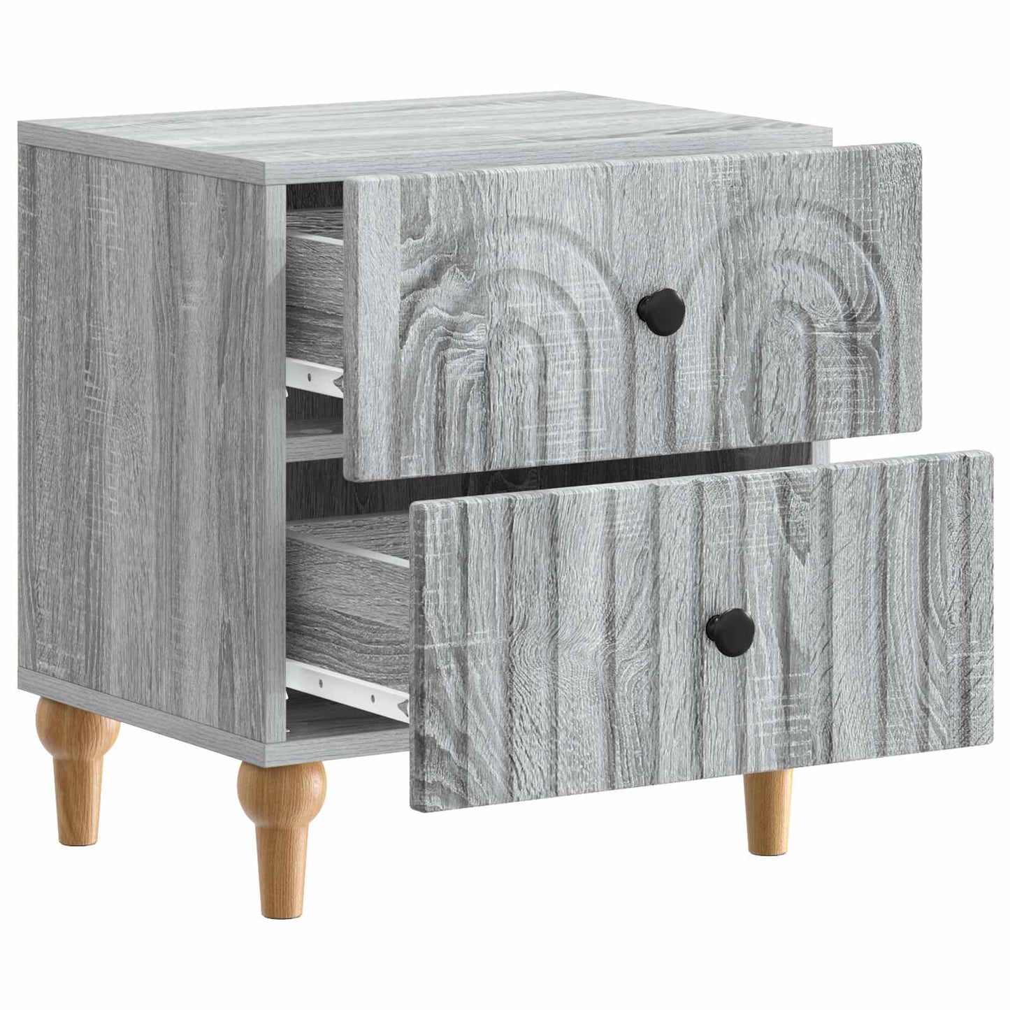 Nattduksbord med låda 2 pcs Grå sonoma-ek 43 x 34,5 x 48 cm