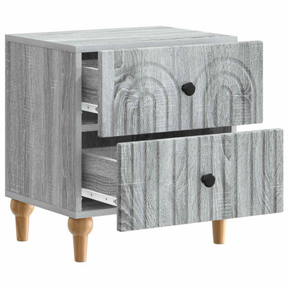 Nattduksbord med låda 2 pcs Grå sonoma-ek 43 x 34,5 x 48 cm