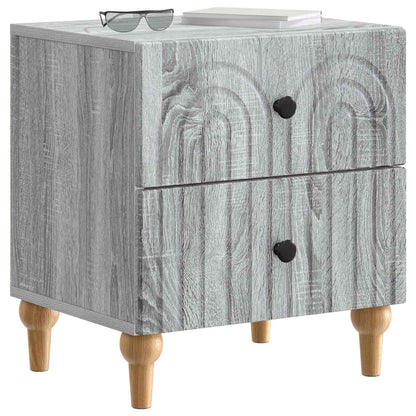 Nattduksbord med låda 2 pcs Grå sonoma-ek 43 x 34,5 x 48 cm
