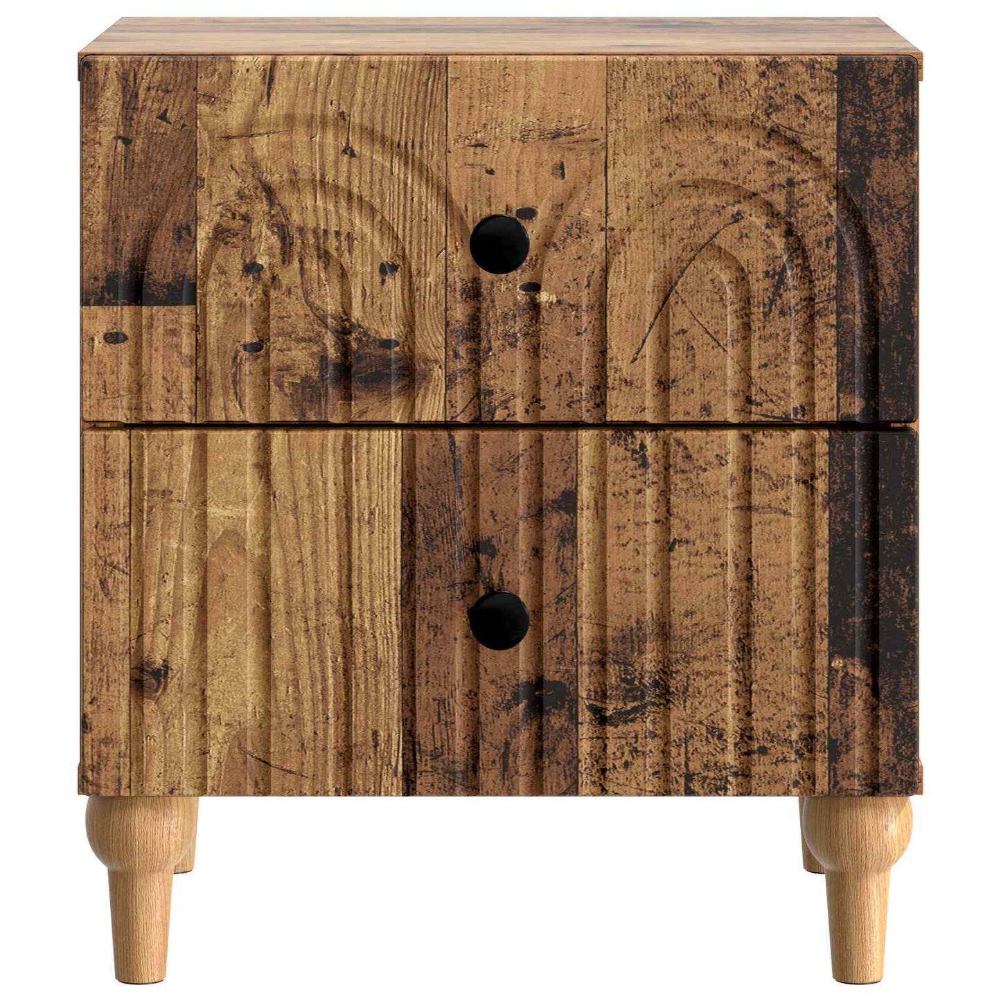 Nattduksbord med låda 2 pcs Gammalt trä 43 x 34,5 x 48 cm