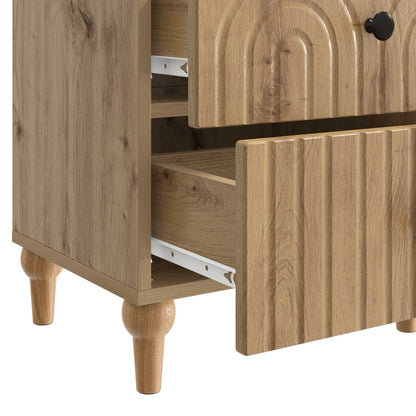 Nattduksbord 2 pcs Artisan-ek 43 x 34,5 x 48 cm Konstruerat trä