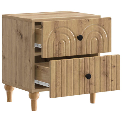 Nattduksbord 2 pcs Artisan-ek 43 x 34,5 x 48 cm Konstruerat trä