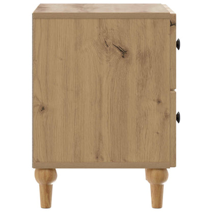 Nattduksbord 2 pcs Artisan-ek 43 x 34,5 x 48 cm Konstruerat trä