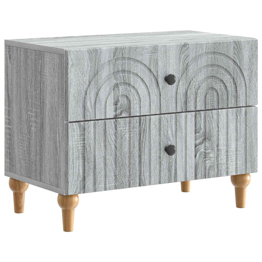 Nattduksbord Grå sonoma-ek 62 x 34,5 x 48 cm Konstruerat trä
