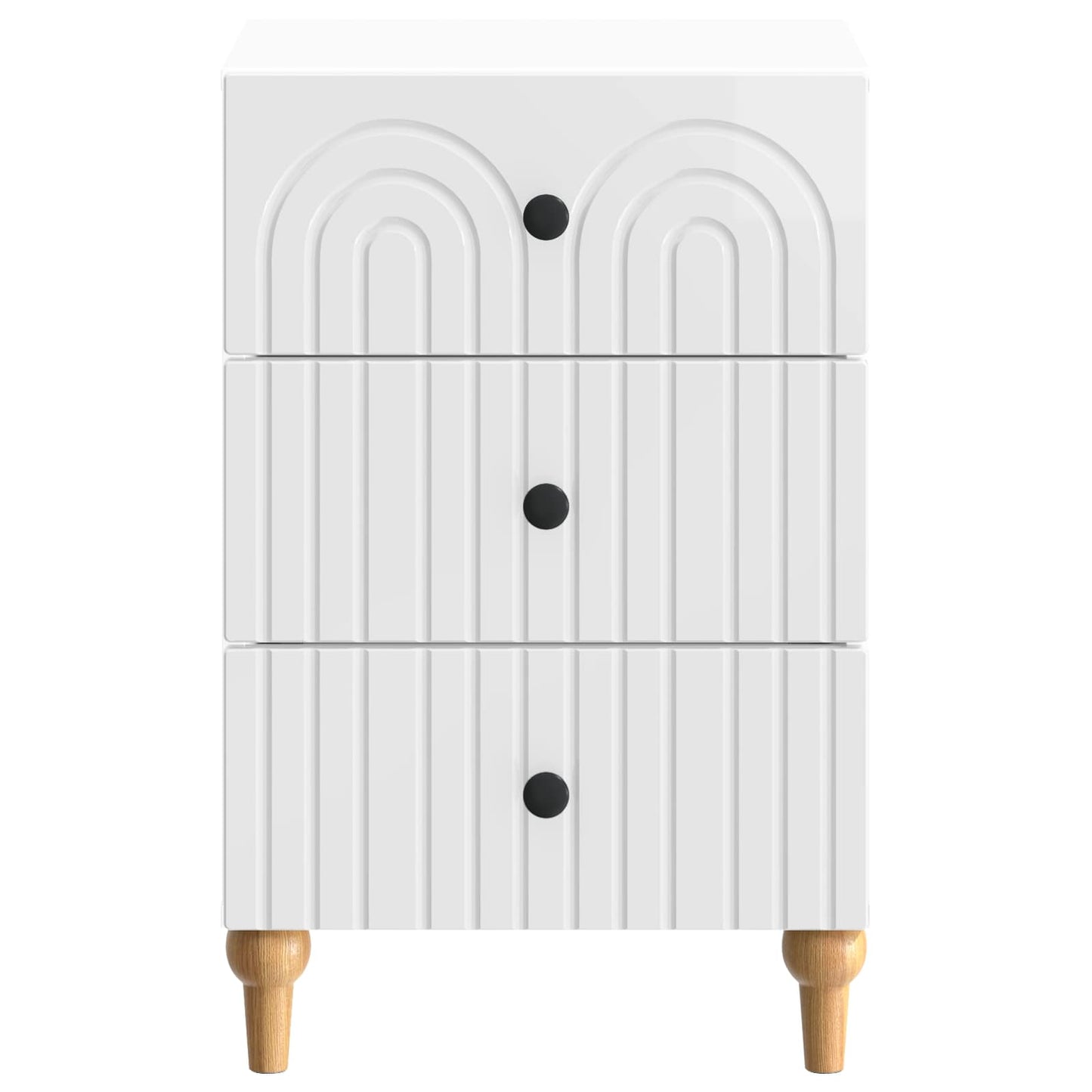 Nattduksbord Vit högglans 43x 41 x 66,5 cm Konstruerat trä