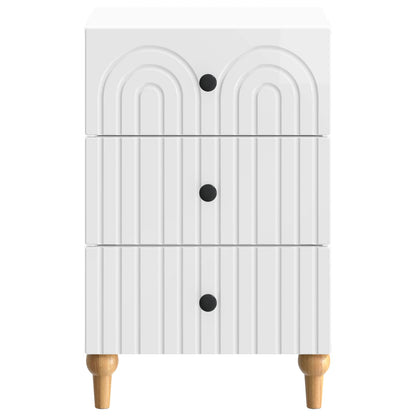 Nattduksbord Vit högglans 43x 41 x 66,5 cm Konstruerat trä