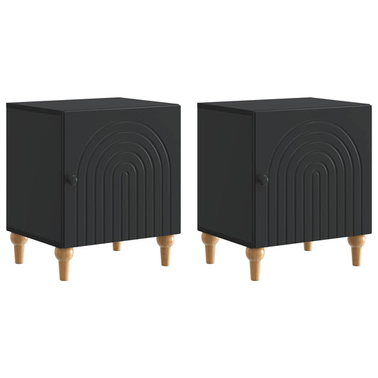 Nattduksbord 2 pcs Svart 43 x 34,5 x 50 cm Konstruerat trä