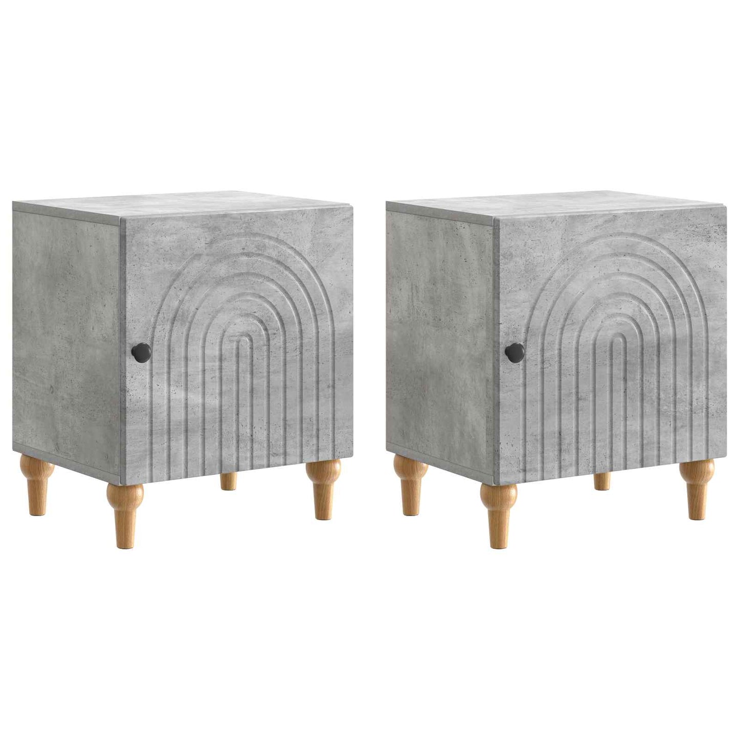 Nattduksbord 2 pcs Betonggrå 43 x 34,5 x 50 cm Konstruerat trä