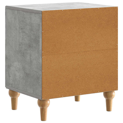 Nattduksbord 2 pcs Betonggrå 43 x 34,5 x 50 cm Konstruerat trä