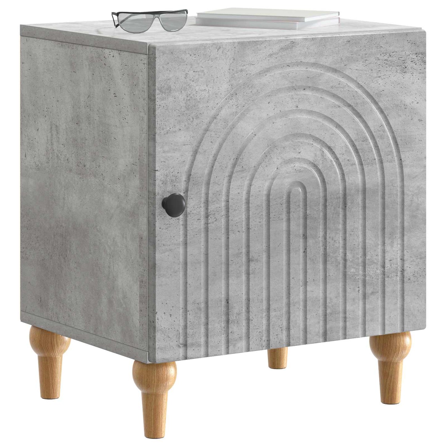 Nattduksbord 2 pcs Betonggrå 43 x 34,5 x 50 cm Konstruerat trä