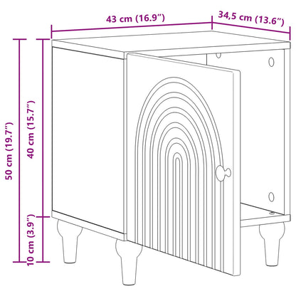 Nattduksbord 2 pcs Betonggrå 43 x 34,5 x 50 cm Konstruerat trä