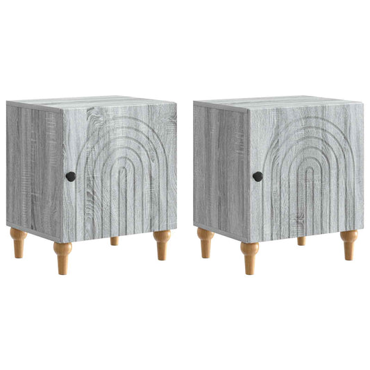 Nattduksbord 2 pcs Grå sonoma-ek 43 x 34,5 x 50 cm