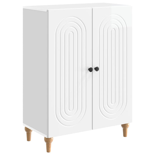 Sideboard Vit högglans 66 x 34,5 x 90 cm Konstruerat trä