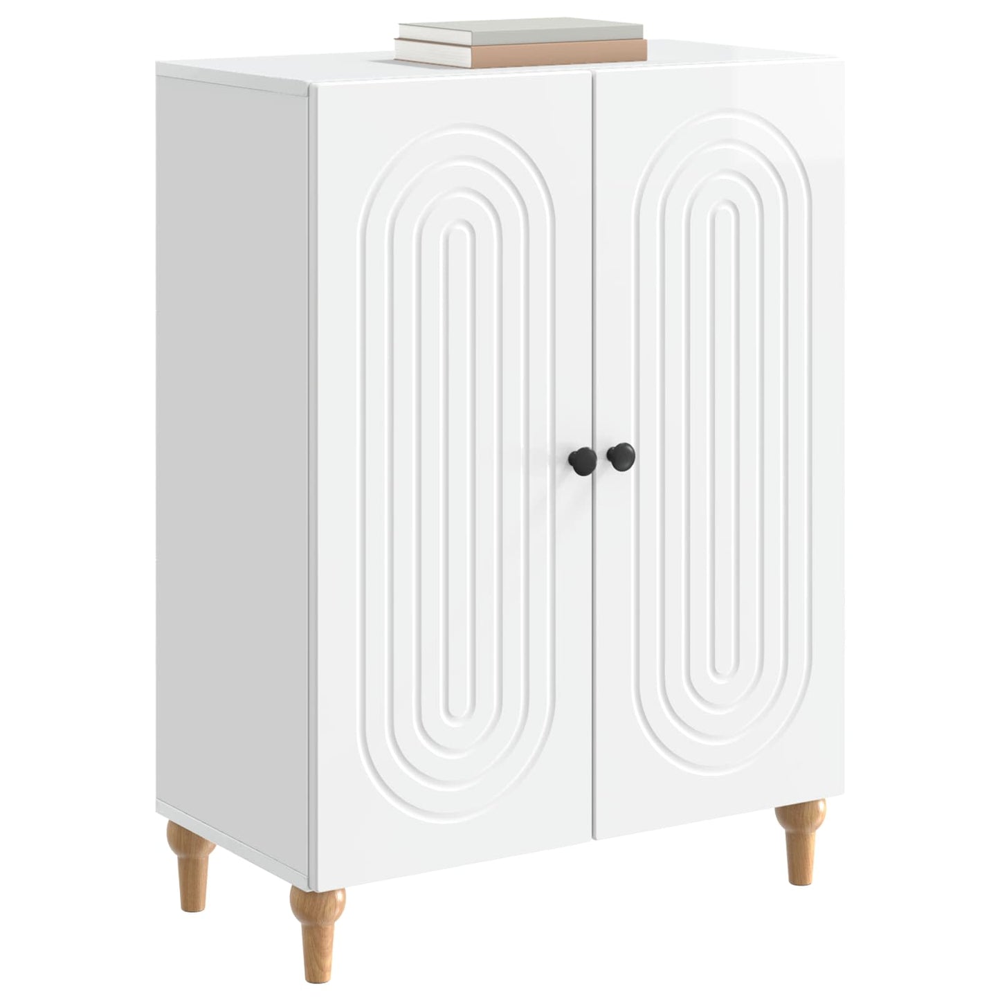Sideboard Vit högglans 66 x 34,5 x 90 cm Konstruerat trä