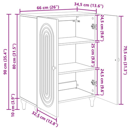 Sideboard Gammalt trä 66 x 34,5 x 90 cm Konstruerat trä