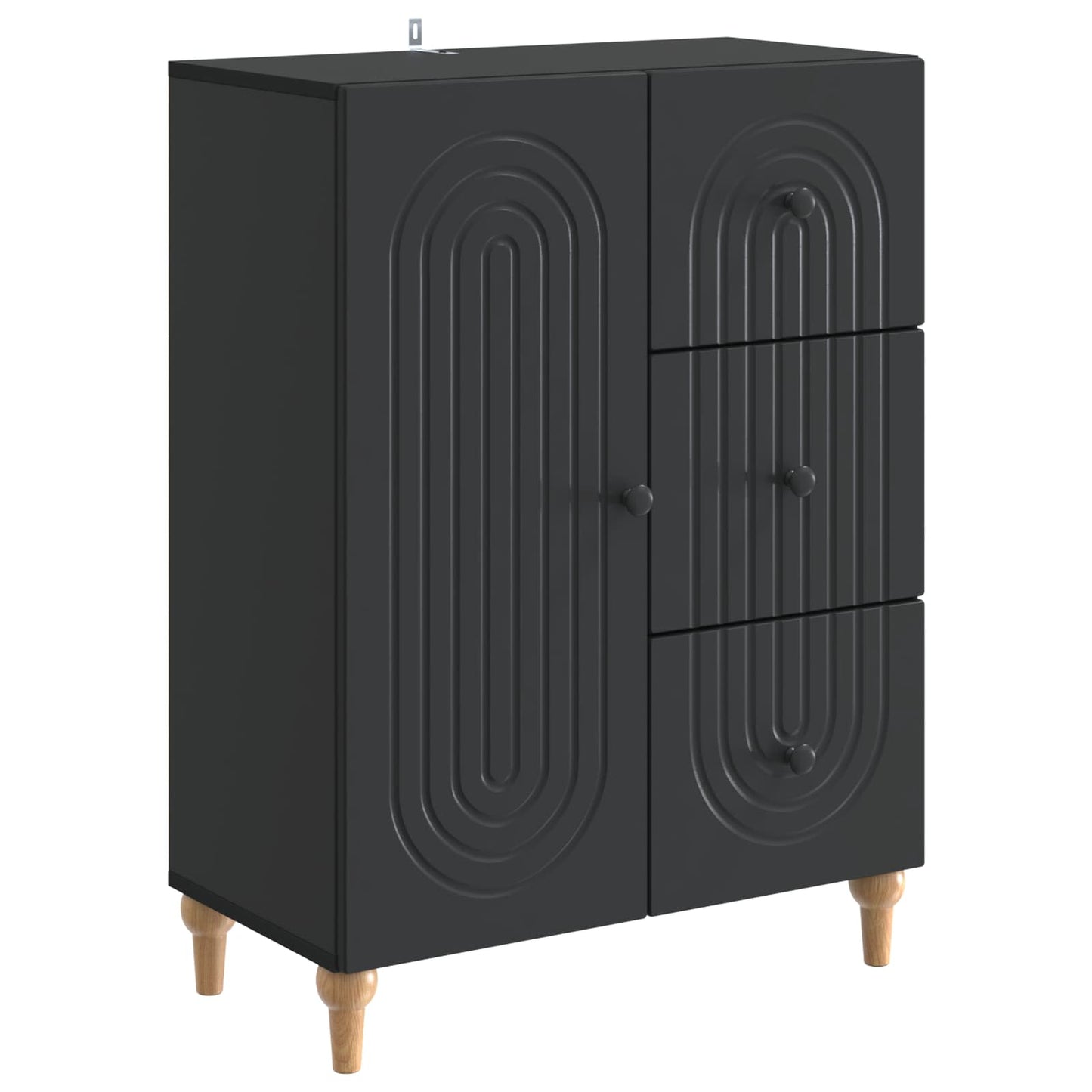 Sideboard med låda Svart 66 x 34,5 x 90 cm Konstruerat trä