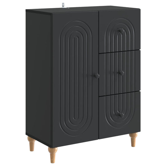Sideboard med låda Svart 66 x 34,5 x 90 cm Konstruerat trä