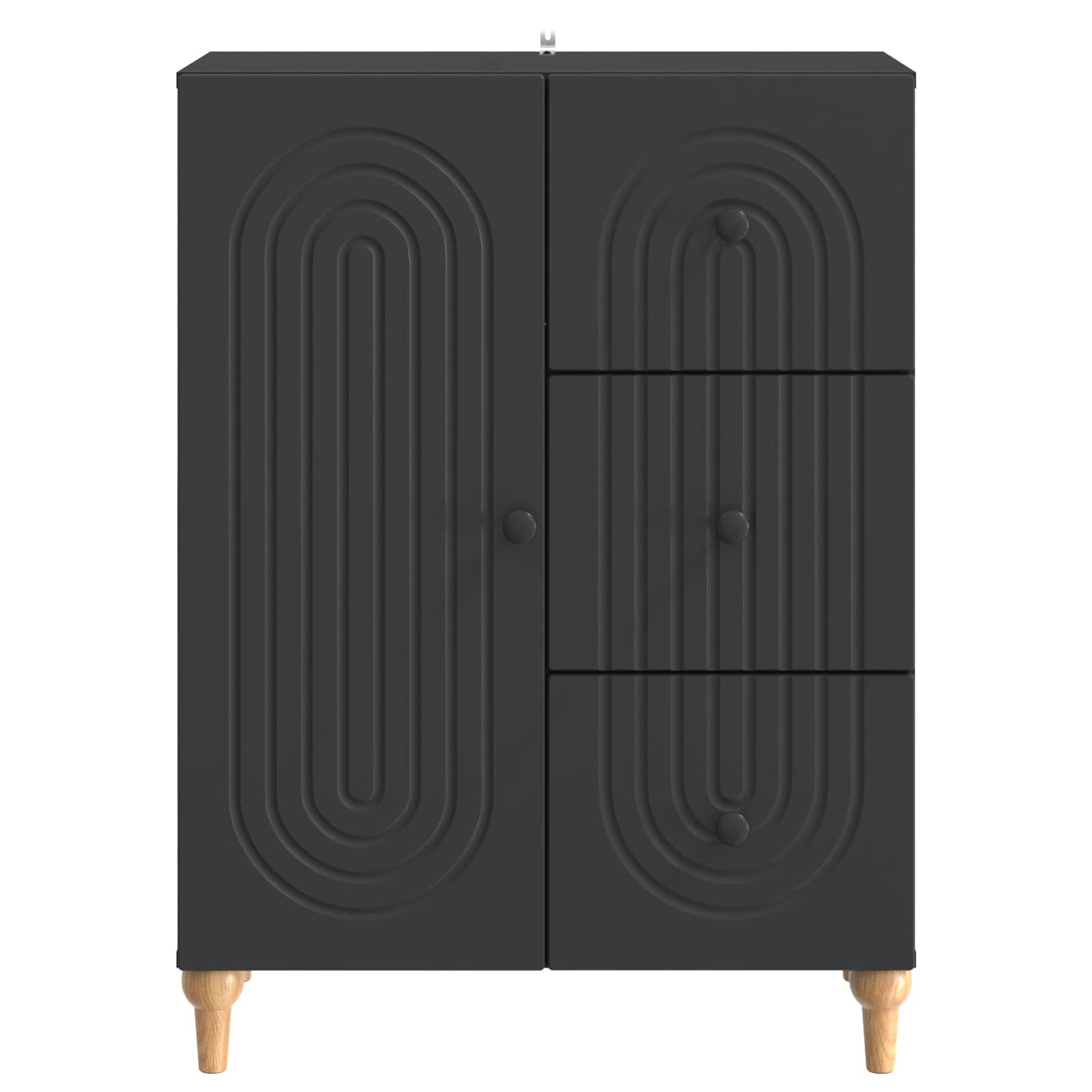 Sideboard med låda Svart 66 x 34,5 x 90 cm Konstruerat trä