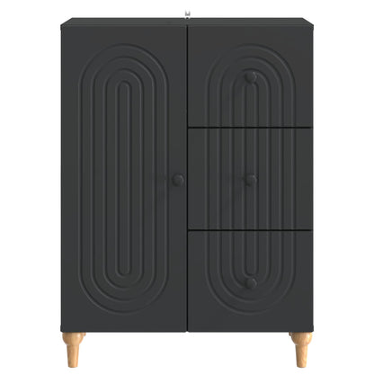 Sideboard med låda Svart 66 x 34,5 x 90 cm Konstruerat trä