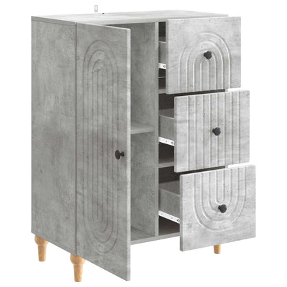 Sideboard med låda Betonggrå 66 x 34,5 x 90 cm Konstruerat trä