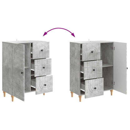 Sideboard med låda Betonggrå 66 x 34,5 x 90 cm Konstruerat trä