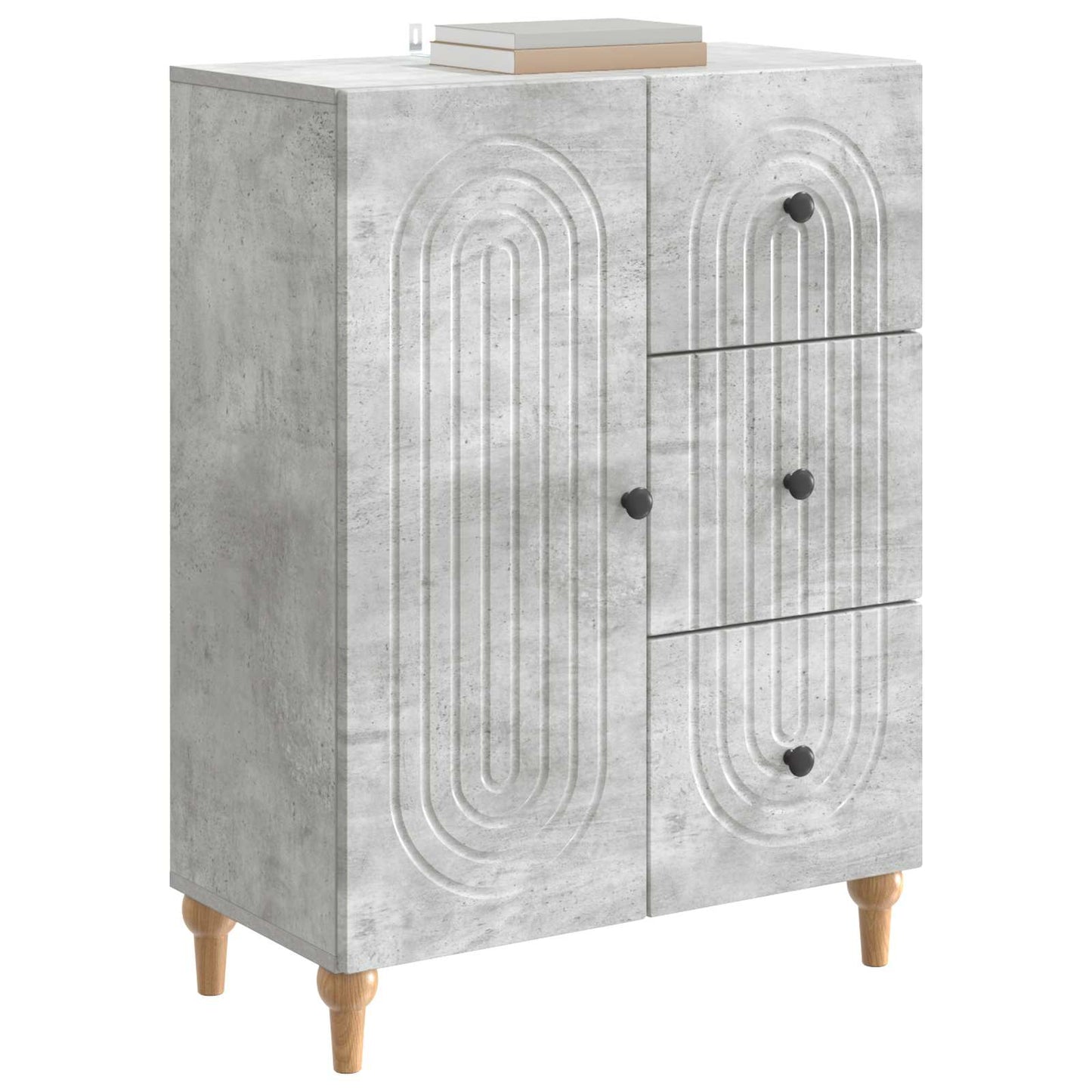 Sideboard med låda Betonggrå 66 x 34,5 x 90 cm Konstruerat trä