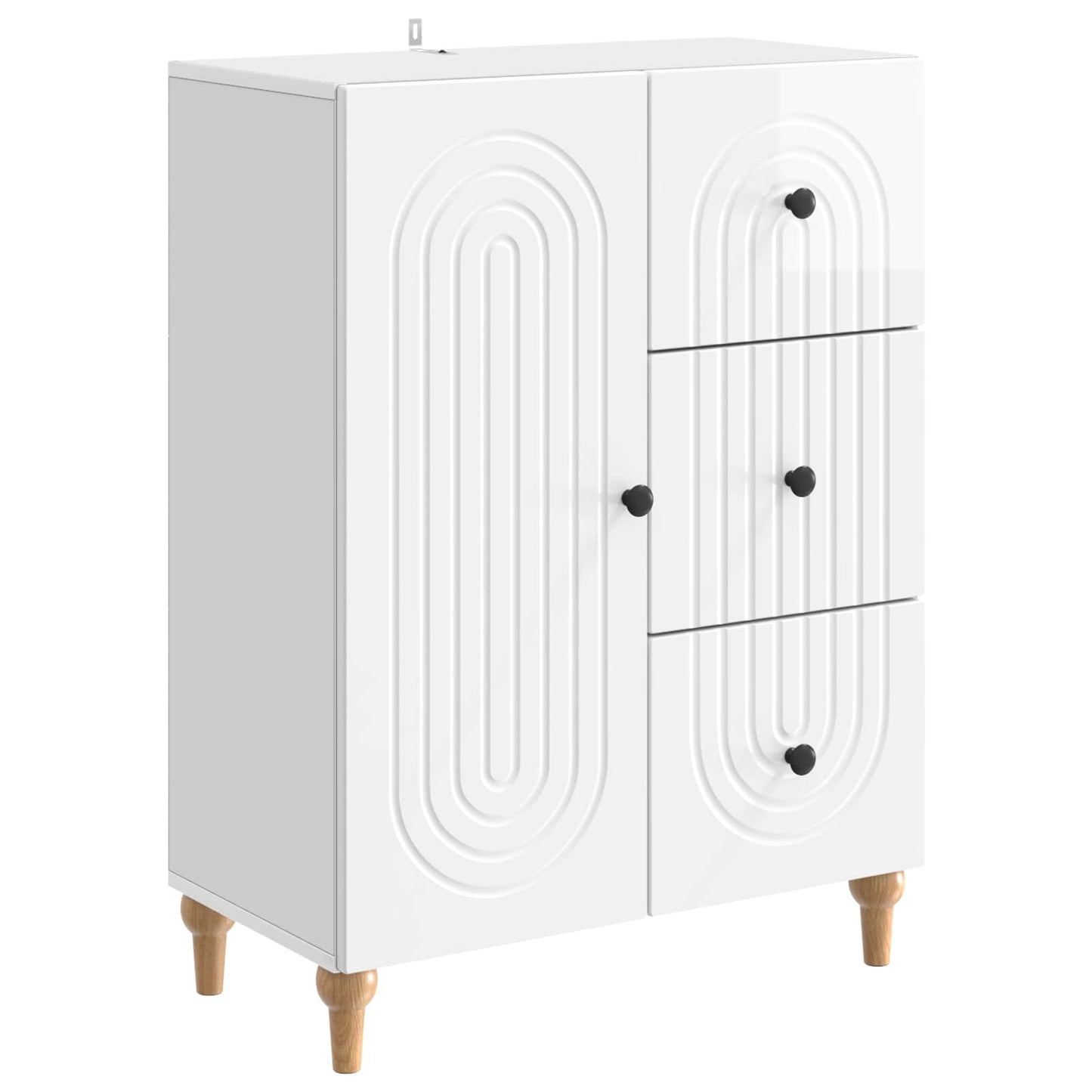 Sideboard Vit högglans 66 x 34,5 x 90 cm Konstruerat trä
