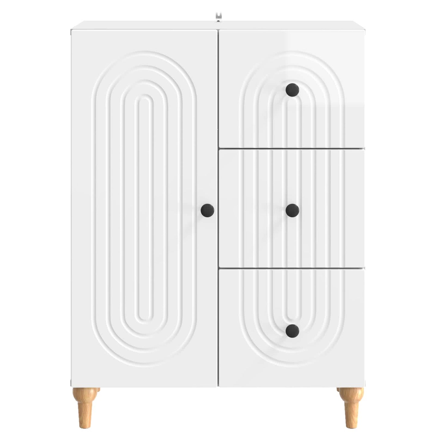 Sideboard Vit högglans 66 x 34,5 x 90 cm Konstruerat trä