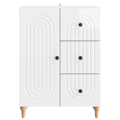 Sideboard Vit högglans 66 x 34,5 x 90 cm Konstruerat trä
