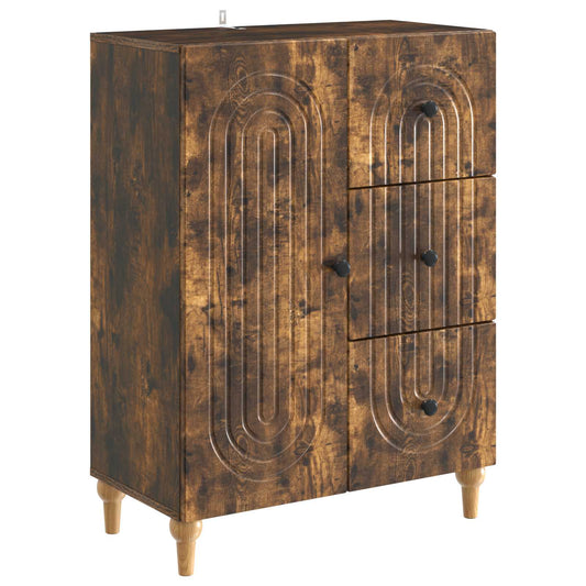 Sideboard med låda Rökt ek 66 x 34,5 x 90 cm Konstruerat trä