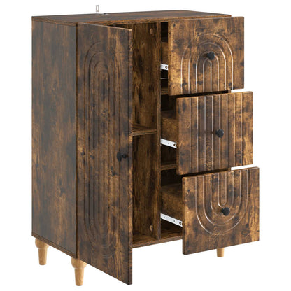 Sideboard med låda Rökt ek 66 x 34,5 x 90 cm Konstruerat trä