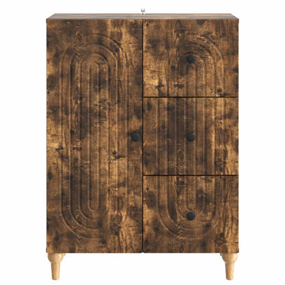 Sideboard med låda Rökt ek 66 x 34,5 x 90 cm Konstruerat trä