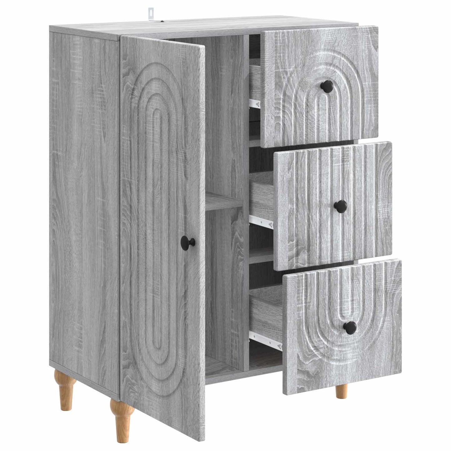 Sideboard Grå sonoma-ek 66 x 34,5 x 90 cm Konstruerat trä