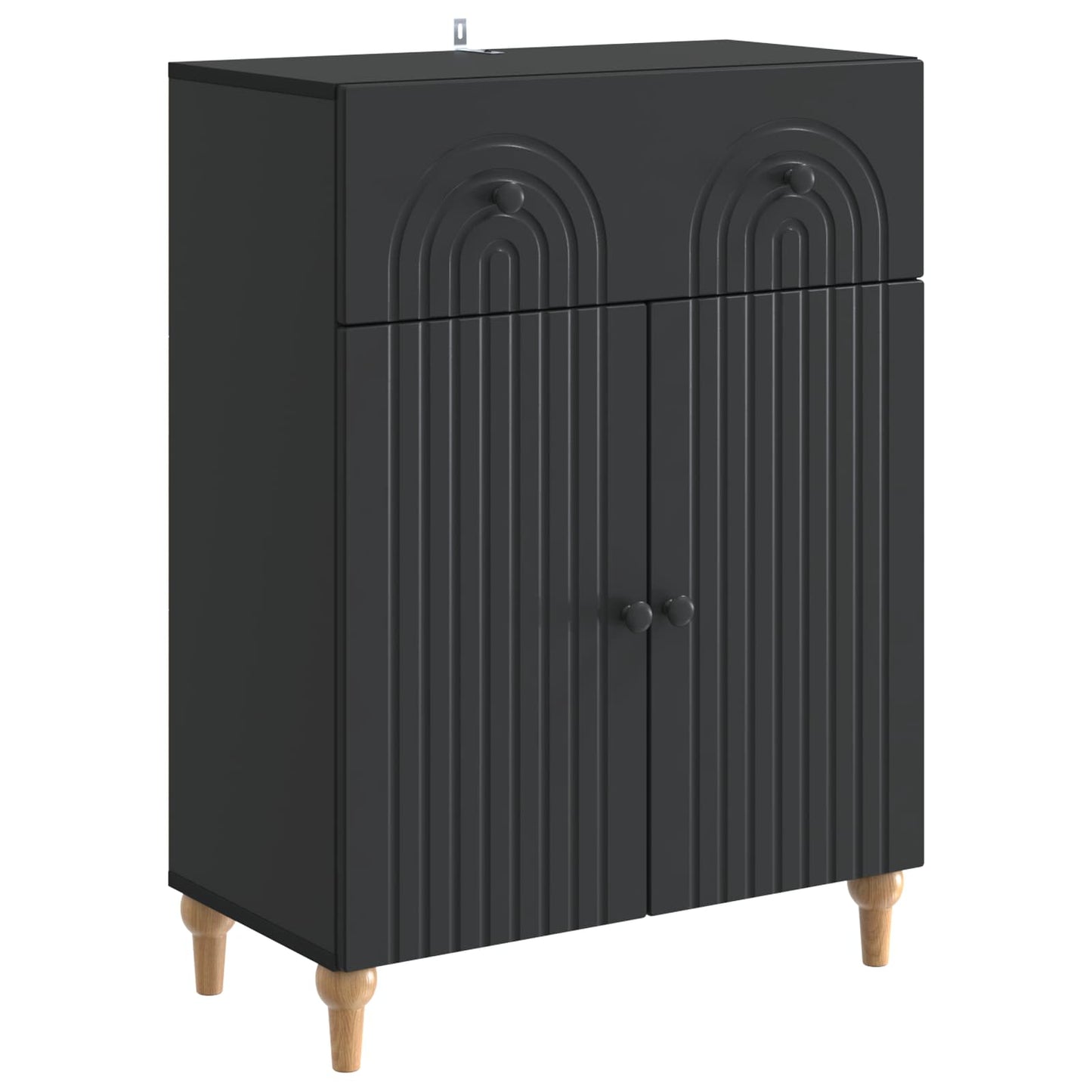 Sideboard med låda Svart 66 x 34,5 x 90 cm Konstruerat trä