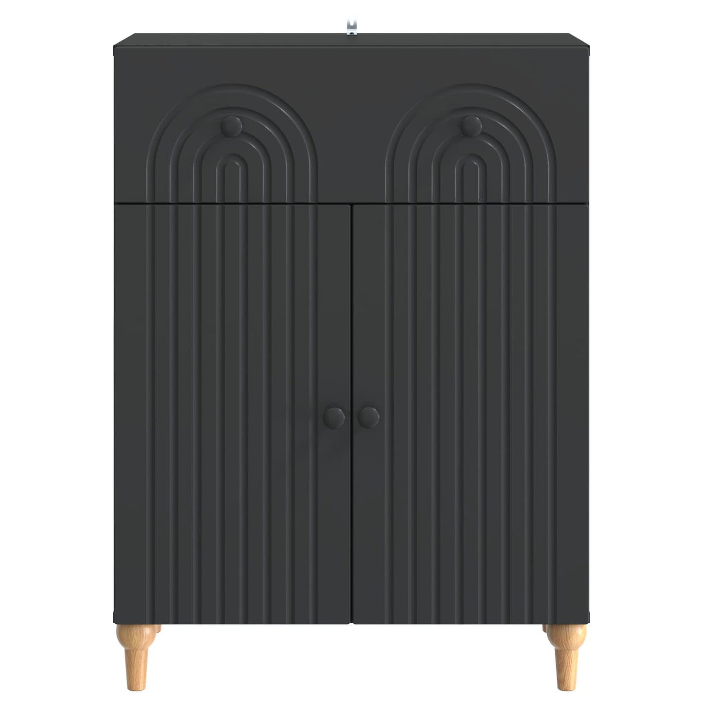 Sideboard med låda Svart 66 x 34,5 x 90 cm Konstruerat trä