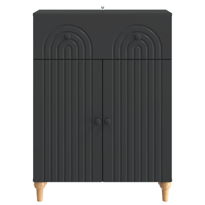 Sideboard med låda Svart 66 x 34,5 x 90 cm Konstruerat trä