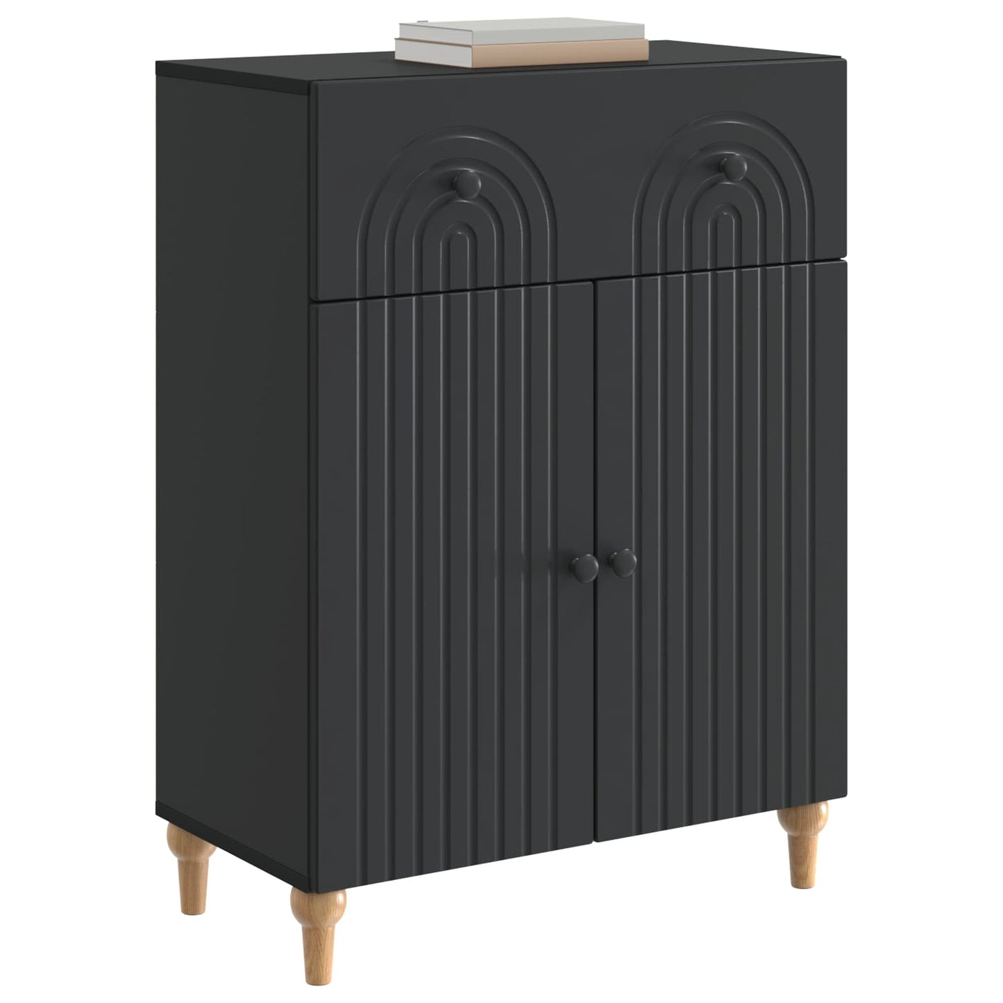 Sideboard med låda Svart 66 x 34,5 x 90 cm Konstruerat trä