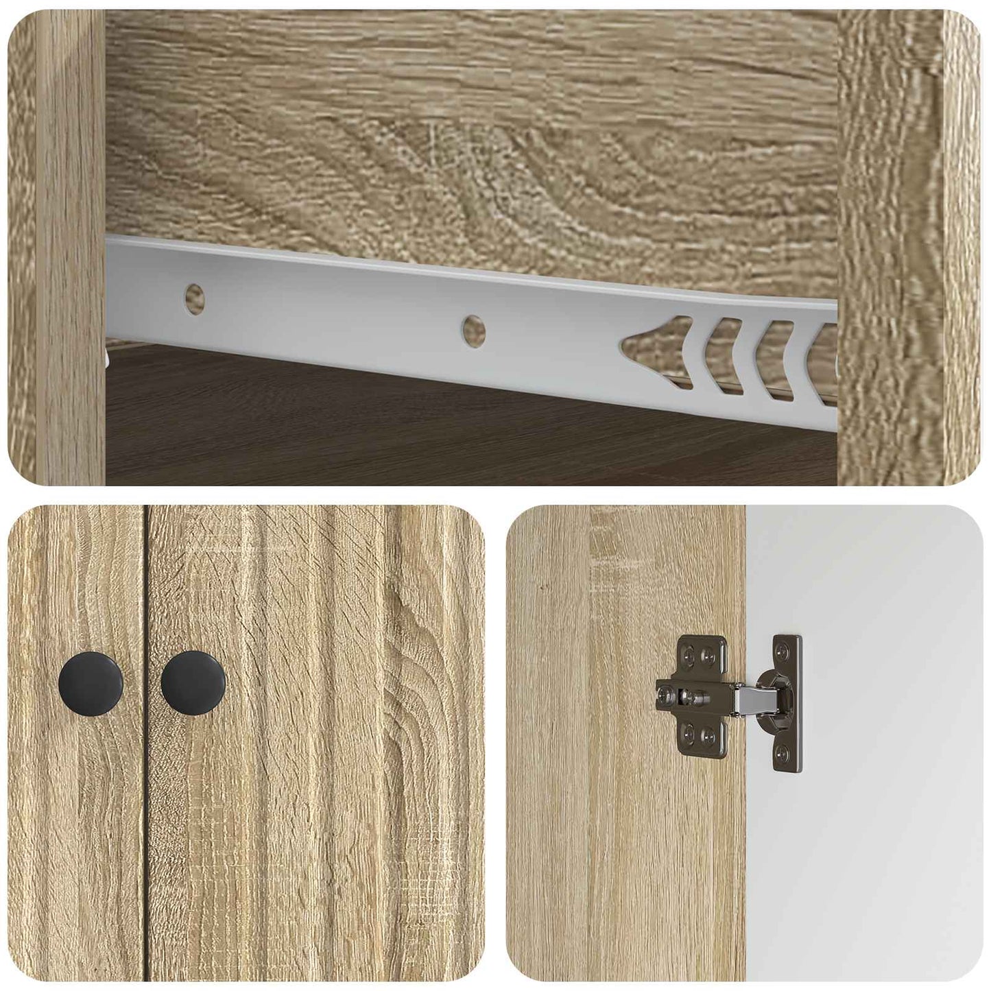 Sideboard med låda Sonoma-ek 66 x 34,5 x 90 cm Konstruerat trä