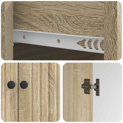 Sideboard med låda Sonoma-ek 66 x 34,5 x 90 cm Konstruerat trä