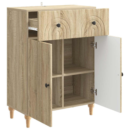 Sideboard med låda Sonoma-ek 66 x 34,5 x 90 cm Konstruerat trä