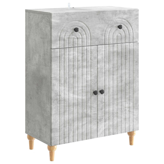 Sideboard med låda Betonggrå 66 x 34,5 x 90 cm Konstruerat trä